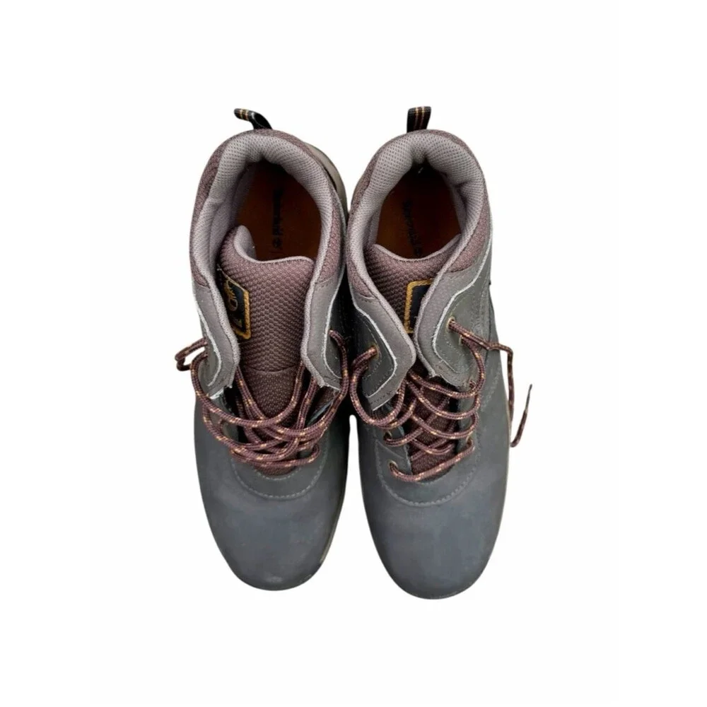 Timberland Mt. Maddsen Waterproof Hiking Boots Gray Brown Leather Boys 6.5 Trail